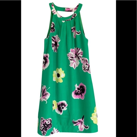 J CREW SLEEVELESS GREEN FLORAL DRESS - Picture 3 of 12
